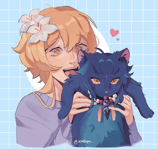 Lumine + Cat!Xiao (Genshin Impact)